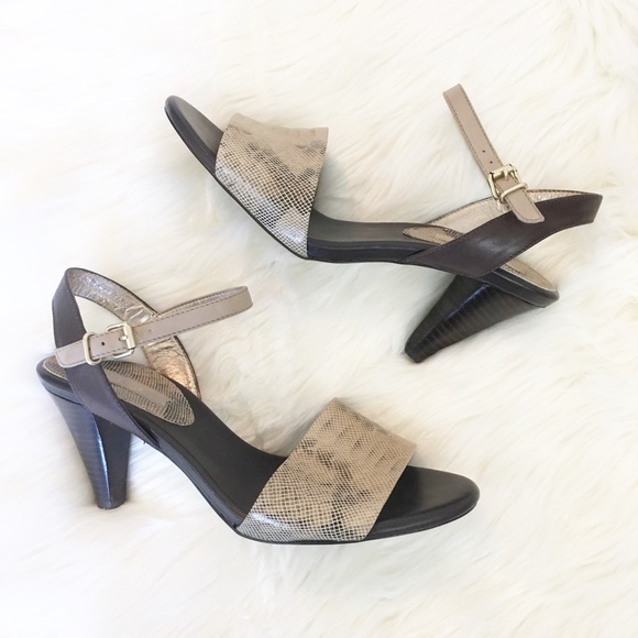 Banana Republic Shoes - Banana Republic Snakeskin Print Heeled Sandals
